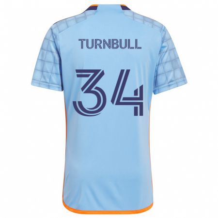 Kandiny Gyermek Stephen Turnbull #34 Kék Narancs Hazai Jersey 2024/25 Mez Póló Ing