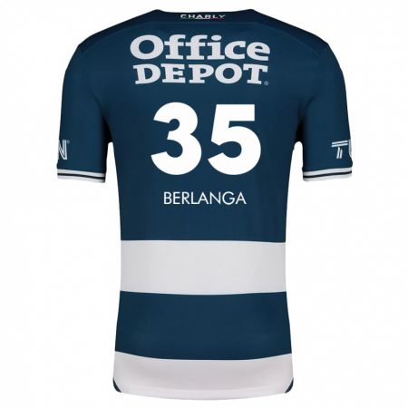 Kandiny Gyermek Jorge Berlanga #35 Kék Fehér Hazai Jersey 2024/25 Mez Póló Ing