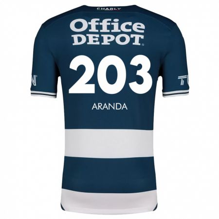 Kandiny Gyermek Juan Aranda #203 Kék Fehér Hazai Jersey 2024/25 Mez Póló Ing