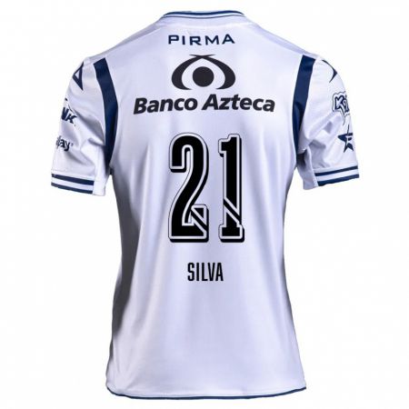 Kandiny Gyermek Gastón Silva #21 Fehér Sötétkék Hazai Jersey 2024/25 Mez Póló Ing