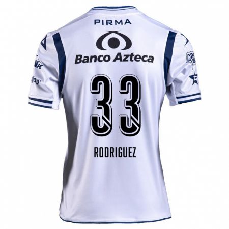 Kandiny Gyermek Jorge Rodríguez #33 Fehér Sötétkék Hazai Jersey 2024/25 Mez Póló Ing