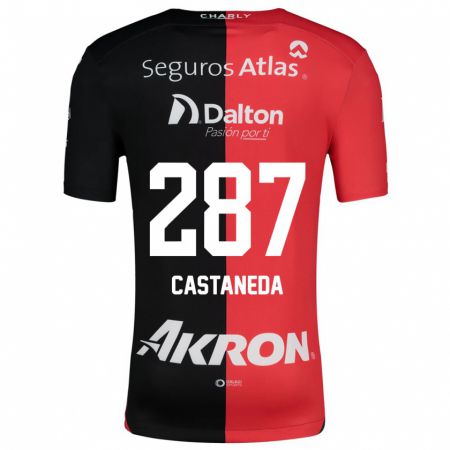 Kandiny Gyermek Mariano Castañeda #287 Piros Fekete Hazai Jersey 2024/25 Mez Póló Ing