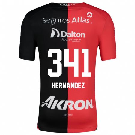 Kandiny Gyermek Leonardo Hernández #341 Piros Fekete Hazai Jersey 2024/25 Mez Póló Ing