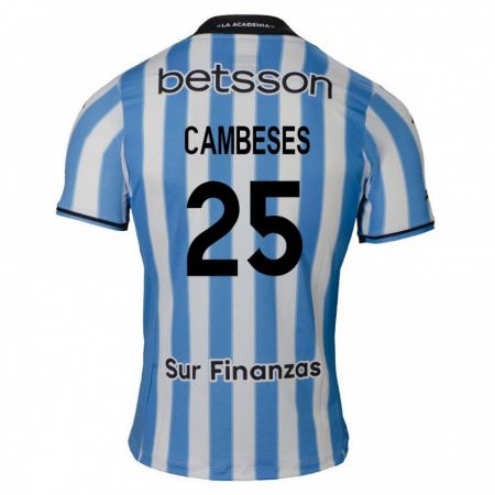 Kandiny Gyermek Facundo Cambeses #25 Kék Fehér Fekete Hazai Jersey 2024/25 Mez Póló Ing