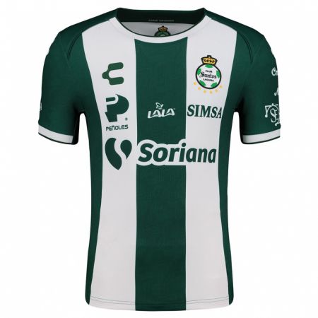 Kandiny Gyermek Ronaldo Prieto #22 Zöld Fehér Hazai Jersey 2024/25 Mez Póló Ing