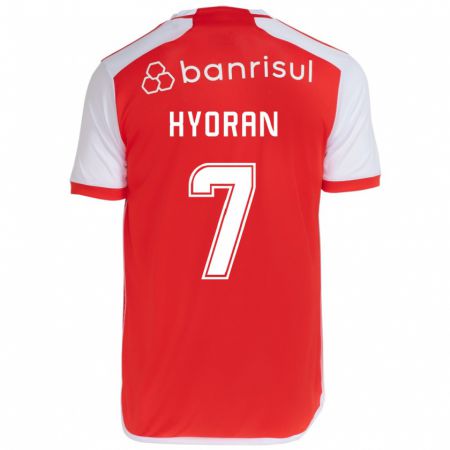 Kandiny Gyermek Hyoran #7 Piros Fehér Hazai Jersey 2024/25 Mez Póló Ing