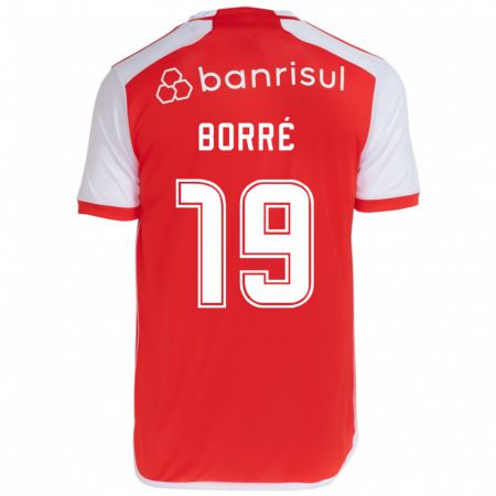 Kandiny Gyermek Rafael Borré #19 Piros Fehér Hazai Jersey 2024/25 Mez Póló Ing