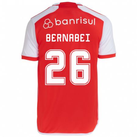 Kandiny Gyermek Alexandro Bernabéi #26 Piros Fehér Hazai Jersey 2024/25 Mez Póló Ing