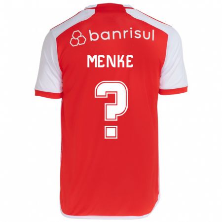 Kandiny Gyermek Henrique Menke #0 Piros Fehér Hazai Jersey 2024/25 Mez Póló Ing