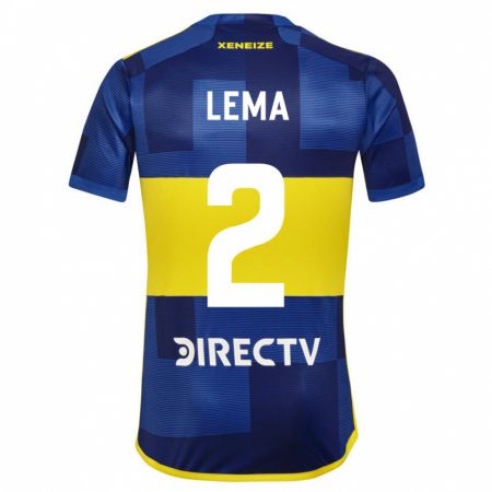 Kandiny Gyermek Cristian Lema #2 Kék Sárga Hazai Jersey 2024/25 Mez Póló Ing