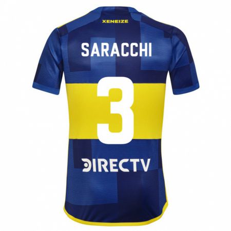 Kandiny Gyermek Marcelo Saracchi #3 Kék Sárga Hazai Jersey 2024/25 Mez Póló Ing