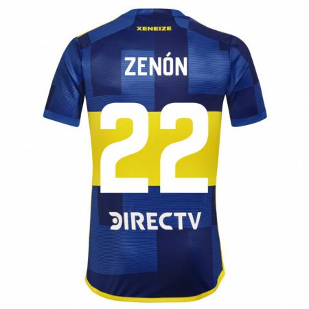 Kandiny Gyermek Kevin Zenón #22 Kék Sárga Hazai Jersey 2024/25 Mez Póló Ing