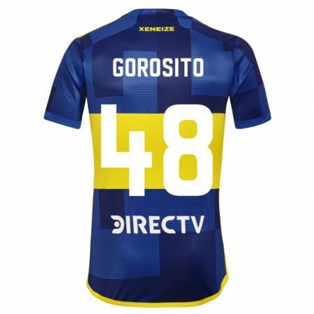 Kandiny Gyermek Dylan Gorosito #48 Kék Sárga Hazai Jersey 2024/25 Mez Póló Ing