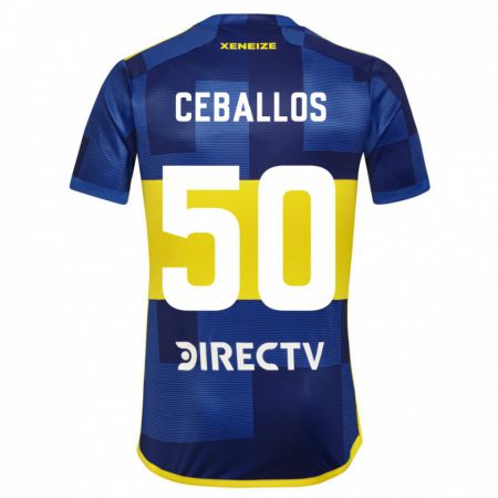 Kandiny Gyermek Julián Ceballos #50 Kék Sárga Hazai Jersey 2024/25 Mez Póló Ing