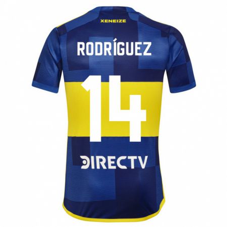 Kandiny Gyermek Isaías Rodríguez #14 Kék Sárga Hazai Jersey 2024/25 Mez Póló Ing