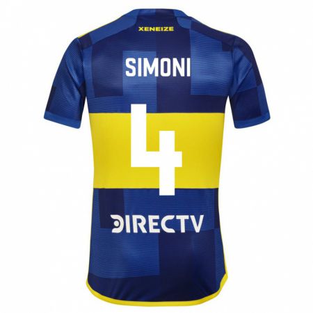 Kandiny Gyermek Tiago Simoni #4 Kék Sárga Hazai Jersey 2024/25 Mez Póló Ing