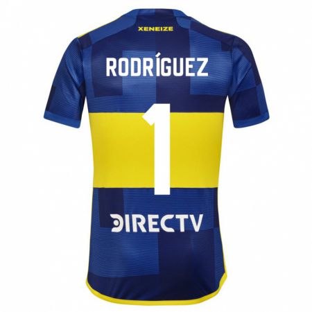 Kandiny Gyermek Fernando Rodríguez #1 Kék Sárga Hazai Jersey 2024/25 Mez Póló Ing