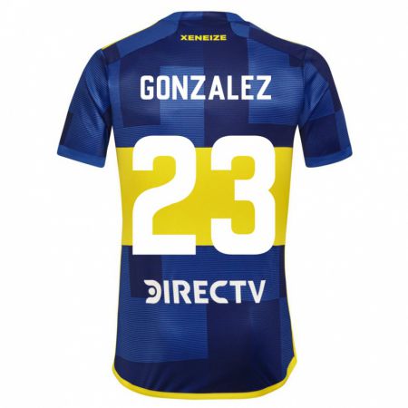 Kandiny Gyermek Diego González #23 Kék Sárga Hazai Jersey 2024/25 Mez Póló Ing