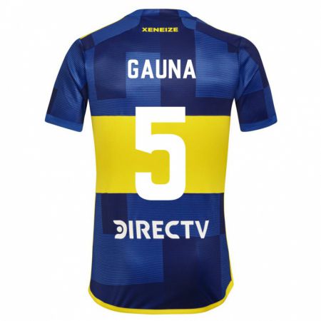 Kandiny Gyermek Santiago Gauna #5 Kék Sárga Hazai Jersey 2024/25 Mez Póló Ing