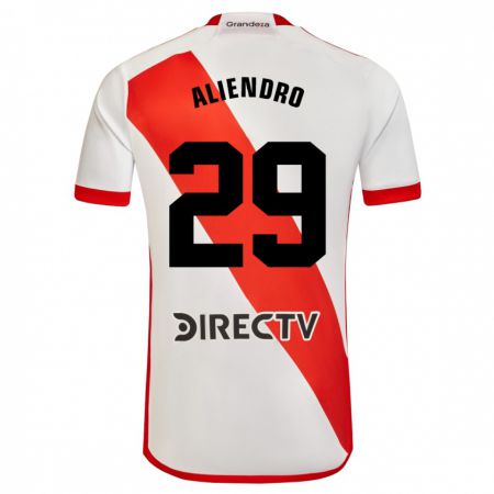 Kandiny Gyermek Rodrigo Aliendro #29 Fehér Piros Hazai Jersey 2024/25 Mez Póló Ing