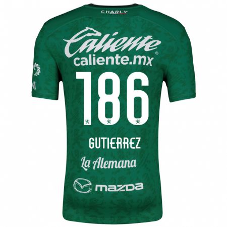 Kandiny Gyermek Alan Gutiérrez #186 Zöld Fehér Hazai Jersey 2024/25 Mez Póló Ing