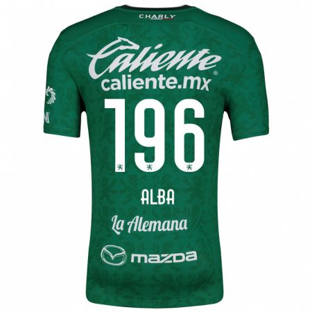 Kandiny Gyermek Óscar Alba #196 Zöld Fehér Hazai Jersey 2024/25 Mez Póló Ing