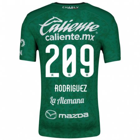 Kandiny Gyermek Víctor Rodríguez #209 Zöld Fehér Hazai Jersey 2024/25 Mez Póló Ing