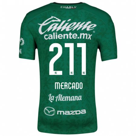 Kandiny Gyermek Diego Mercado #211 Zöld Fehér Hazai Jersey 2024/25 Mez Póló Ing