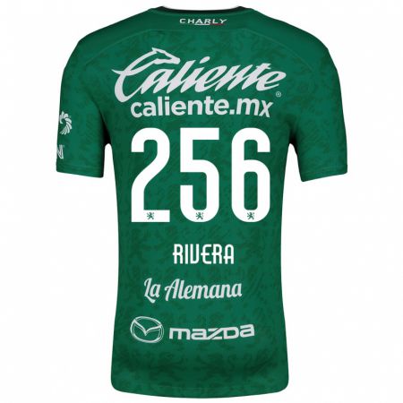 Kandiny Gyermek Fernando Rivera #256 Zöld Fehér Hazai Jersey 2024/25 Mez Póló Ing