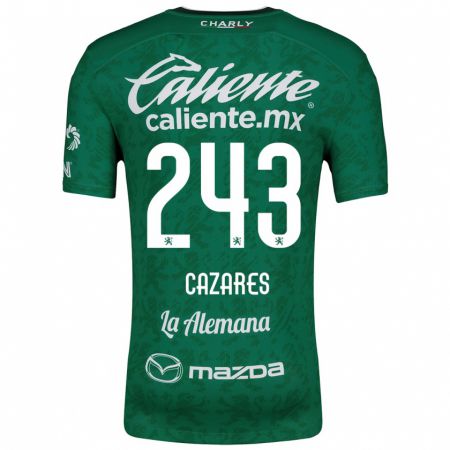 Kandiny Gyermek Juan Cázares #243 Zöld Fehér Hazai Jersey 2024/25 Mez Póló Ing