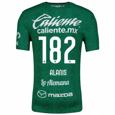 Kandiny Gyermek Alejandro Alanís #182 Zöld Fehér Hazai Jersey 2024/25 Mez Póló Ing