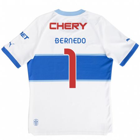 Kandiny Gyermek Vicente Bernedo #1 Fehér Kék Hazai Jersey 2024/25 Mez Póló Ing