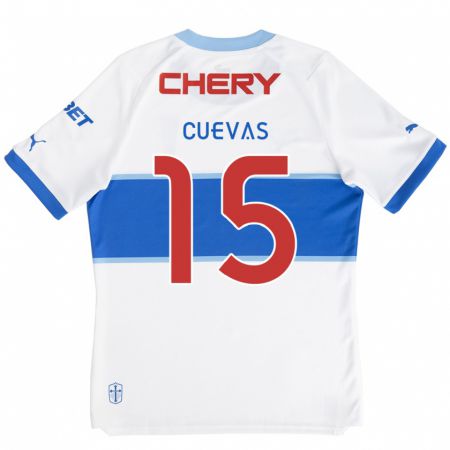 Kandiny Gyermek Cristian Cuevas #15 Fehér Kék Hazai Jersey 2024/25 Mez Póló Ing