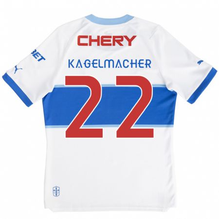 Kandiny Gyermek Gary Kagelmacher #22 Fehér Kék Hazai Jersey 2024/25 Mez Póló Ing