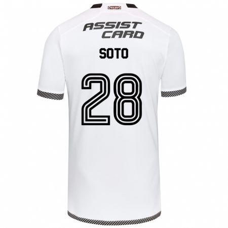 Kandiny Gyermek Lucas Soto #28 Fehér Fekete Hazai Jersey 2024/25 Mez Póló Ing