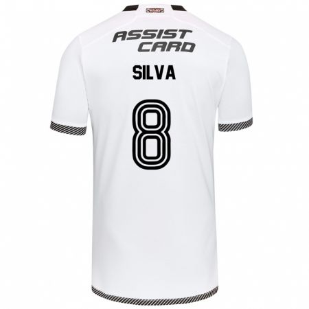 Kandiny Gyermek Bastián Silva #8 Fehér Fekete Hazai Jersey 2024/25 Mez Póló Ing