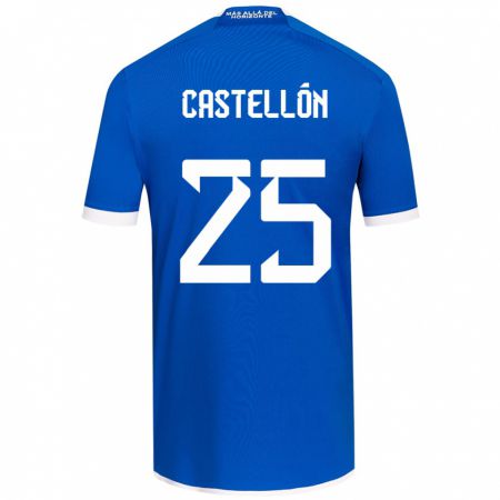 Kandiny Gyermek Gabriel Castellón #25 Kék Fehér Hazai Jersey 2024/25 Mez Póló Ing