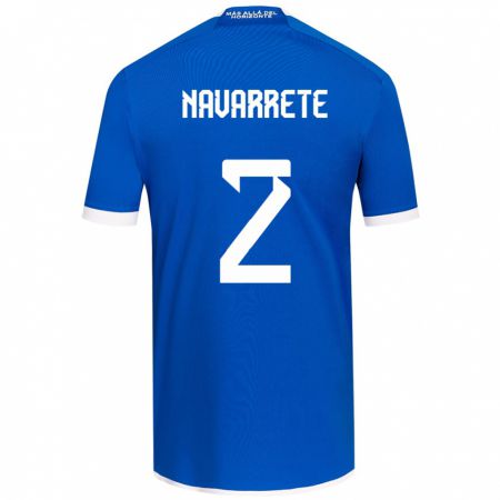 Kandiny Gyermek Daniel Navarrete #2 Kék Fehér Hazai Jersey 2024/25 Mez Póló Ing