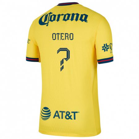 Kandiny Gyermek Juan Otero #0 Sárga Kék Hazai Jersey 2024/25 Mez Póló Ing