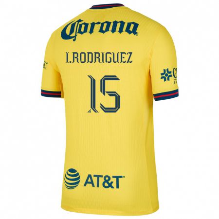 Kandiny Gyermek Iván Rodríguez #15 Sárga Kék Hazai Jersey 2024/25 Mez Póló Ing