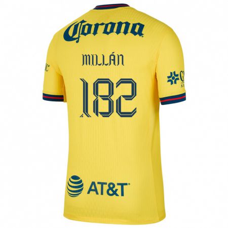 Kandiny Gyermek Daniel Millán #182 Sárga Kék Hazai Jersey 2024/25 Mez Póló Ing