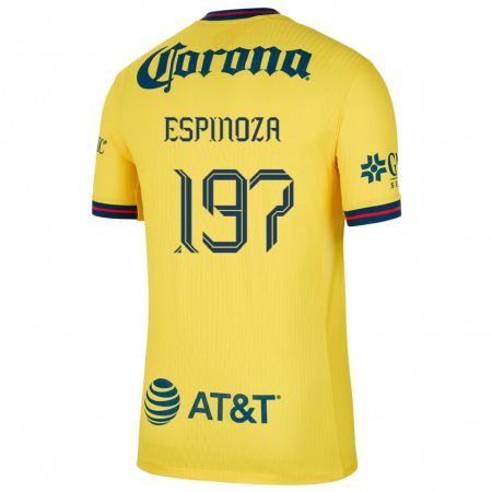 Kandiny Gyermek Dagoberto Espinoza #197 Sárga Kék Hazai Jersey 2024/25 Mez Póló Ing