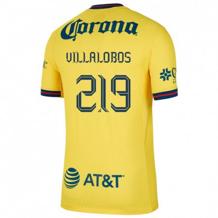 Kandiny Gyermek Patricio Villalobos #219 Sárga Kék Hazai Jersey 2024/25 Mez Póló Ing