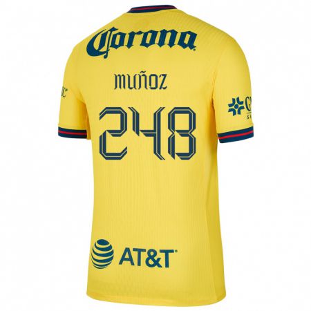 Kandiny Gyermek Diego Muñoz #248 Sárga Kék Hazai Jersey 2024/25 Mez Póló Ing