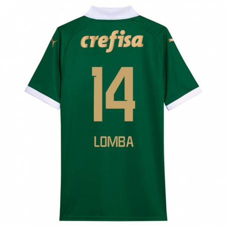 Kandiny Gyermek Marcelo Lomba #14 Zöld Fehér Hazai Jersey 2024/25 Mez Póló Ing