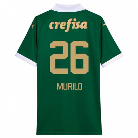 Kandiny Gyermek Murilo #26 Zöld Fehér Hazai Jersey 2024/25 Mez Póló Ing