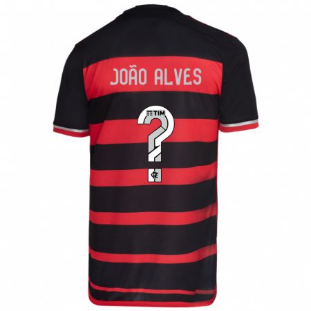 Kandiny Gyermek João Alves #0 Piros Fekete Hazai Jersey 2024/25 Mez Póló Ing