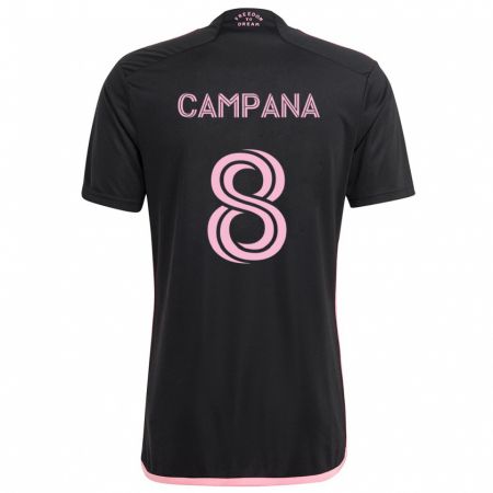 Kandiny Gyermek Leonardo Campana #8 Fekete Idegenbeli Jersey 2024/25 Mez Póló Ing