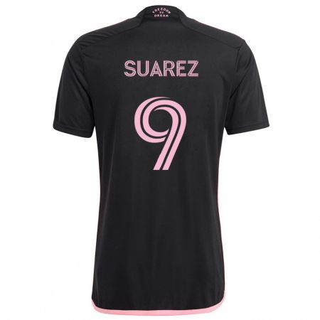 Kandiny Gyermek Luis Suárez #9 Fekete Idegenbeli Jersey 2024/25 Mez Póló Ing