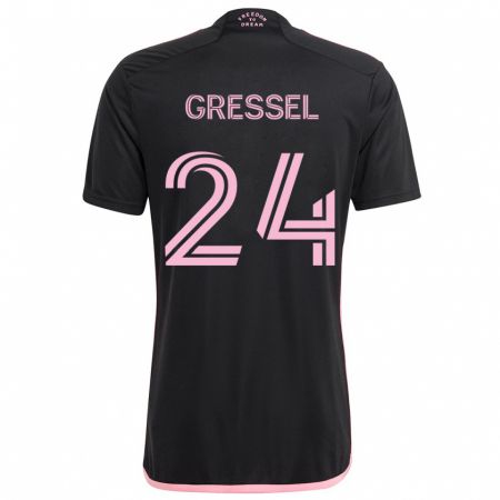 Kandiny Gyermek Julian Gressel #24 Fekete Idegenbeli Jersey 2024/25 Mez Póló Ing